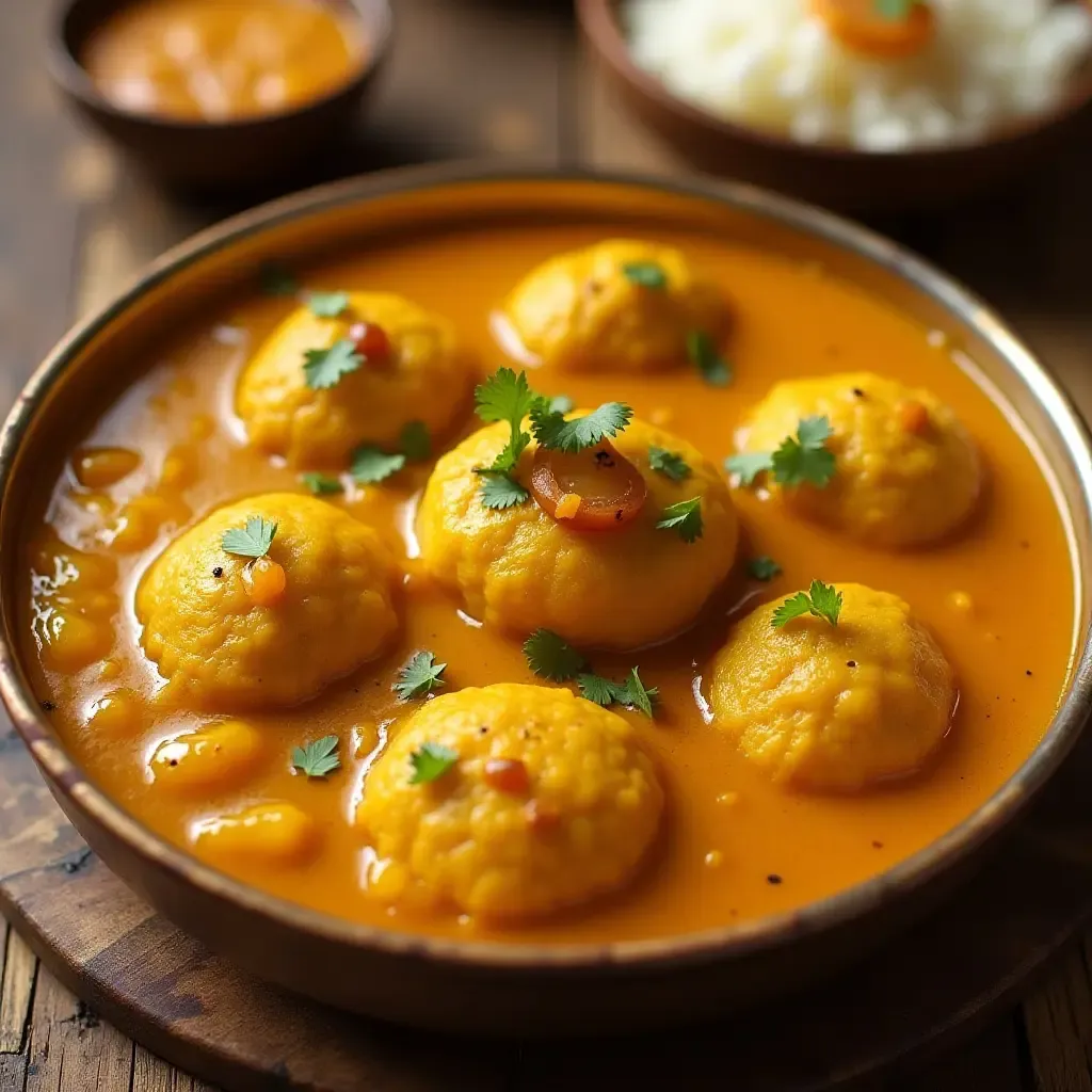 a photo of Rajasthani dal baati churma with ghee and chutney.