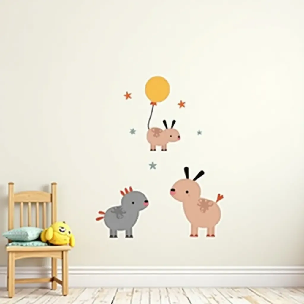 a photo of a whimsical wall sticker design for kids