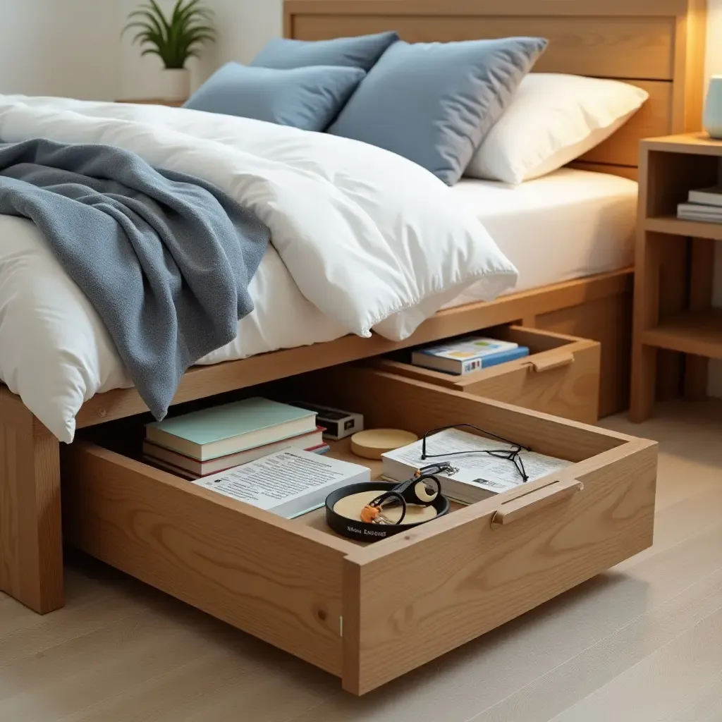 a photo of under-bed storage solutions for books