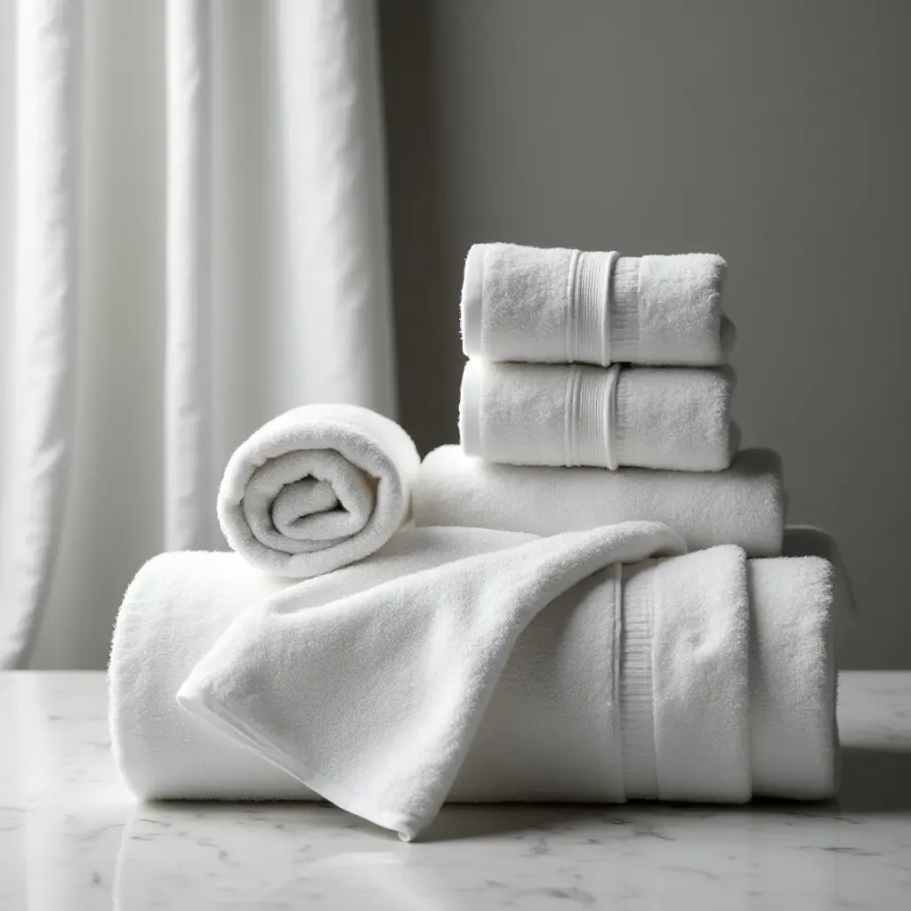 a photo of towels in a monochrome theme creating a sophisticated look