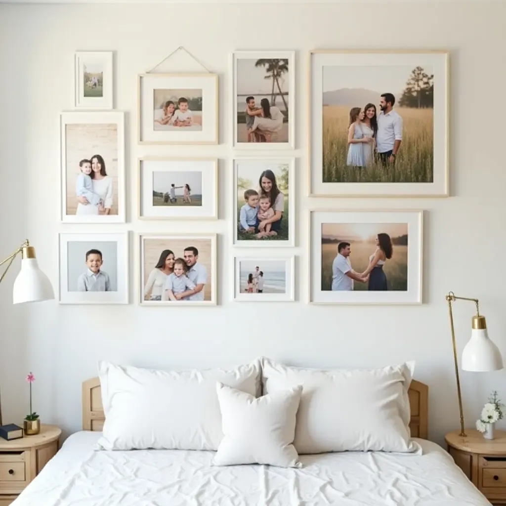 a photo of a personalized gallery wall featuring family photos