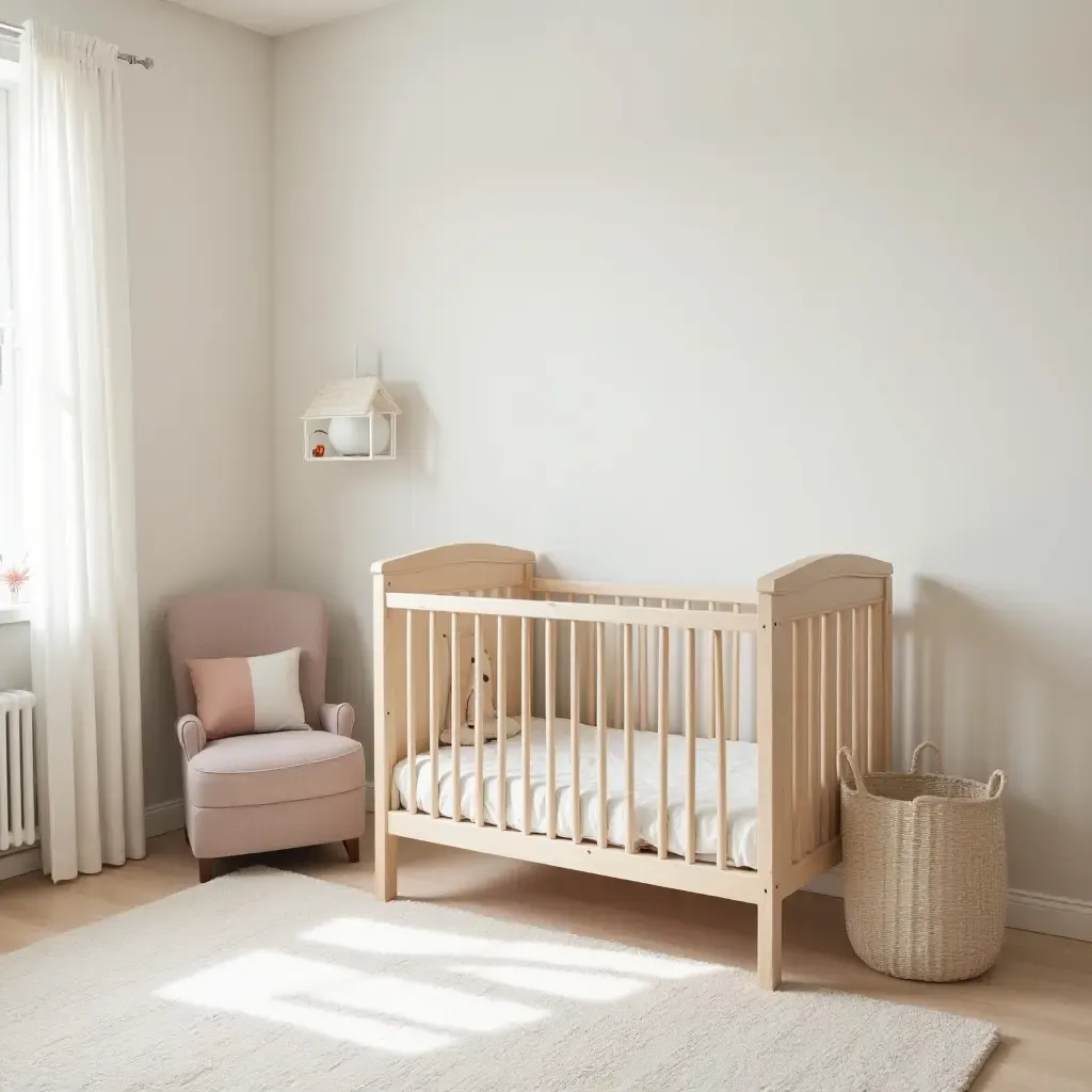 a photo of a nursery with a creative play area and storage