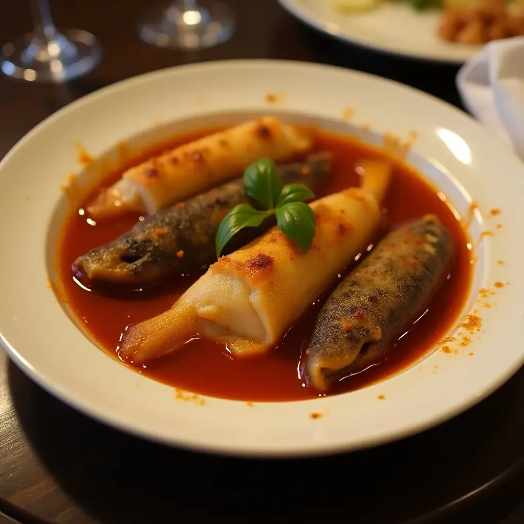 a photo of a hearty Caldeirada de Peixe, a fish stew from the coastal regions.