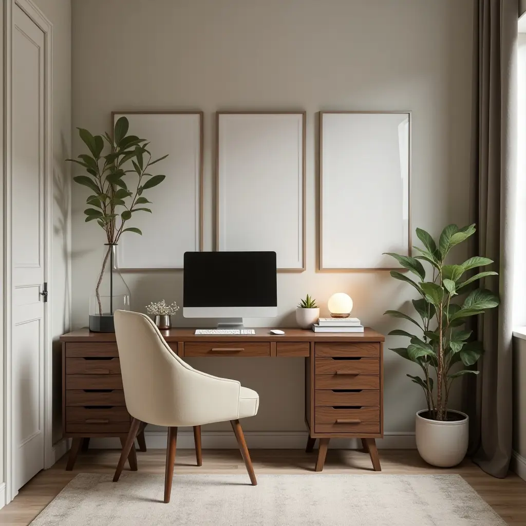 a photo of a study area with a personal touch and decor