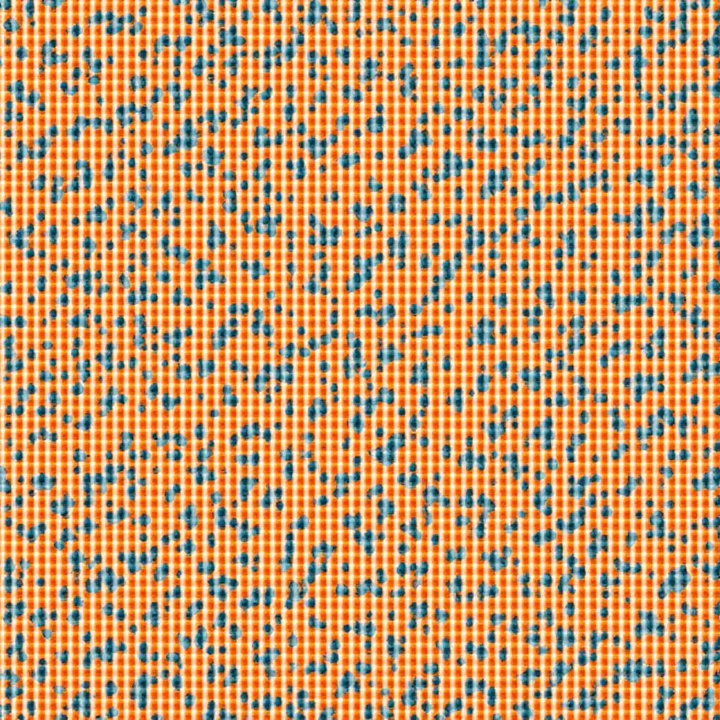 a photo of a unique orange and navy patterned wallpaper