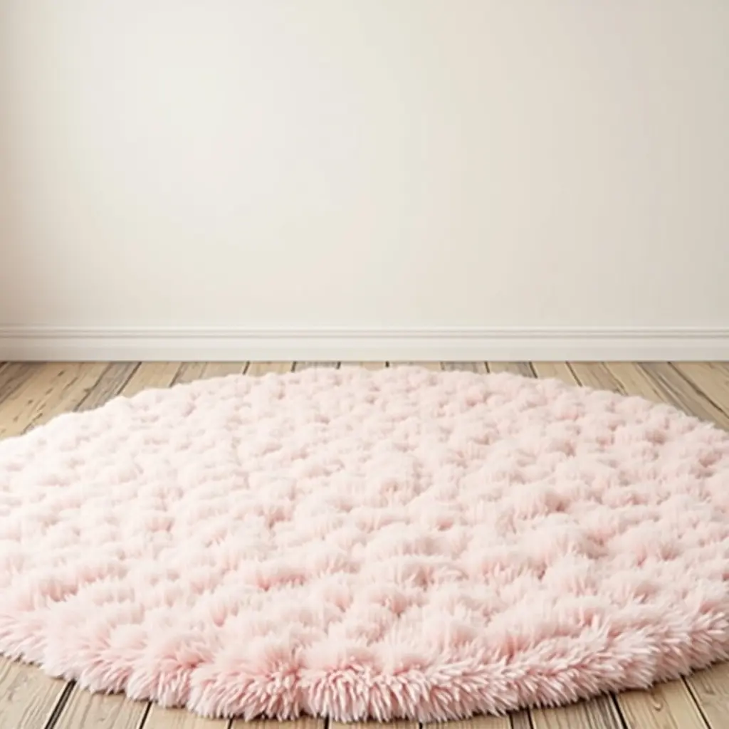 a photo of a soft, pastel-colored rug with a dreamy look