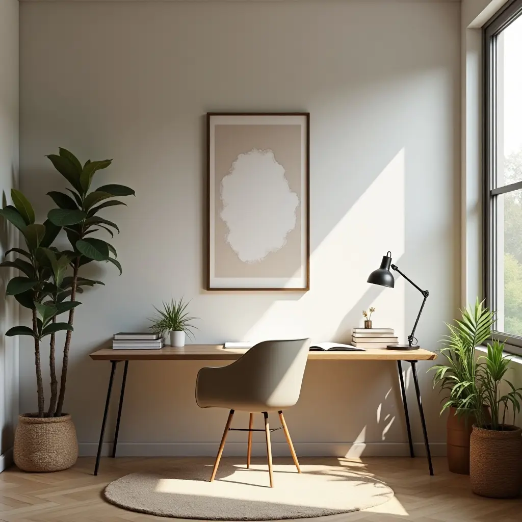 a photo of a creative study space with artistic elements