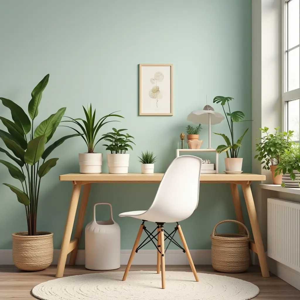 a photo of a teen's room with a plant care station