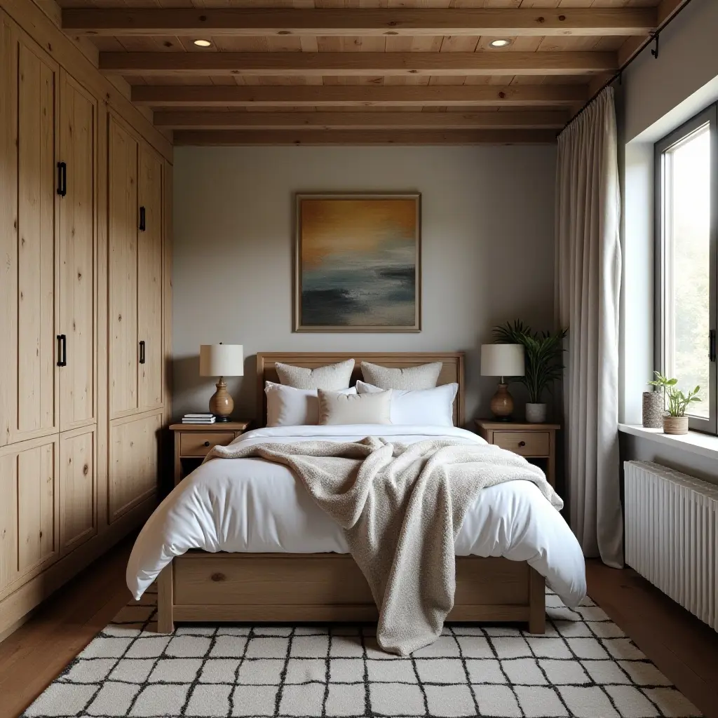 a photo of a rustic-themed teenage room with reclaimed wood accents