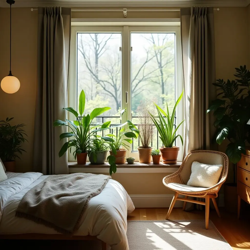 a photo of a plant-filled balcony in a teen's bedroom