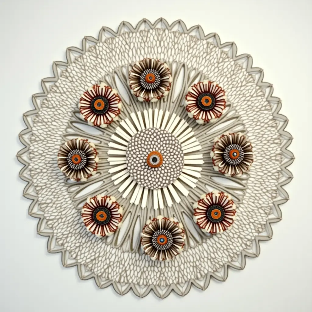 a photo of a DIY wall art project made from recycled materials