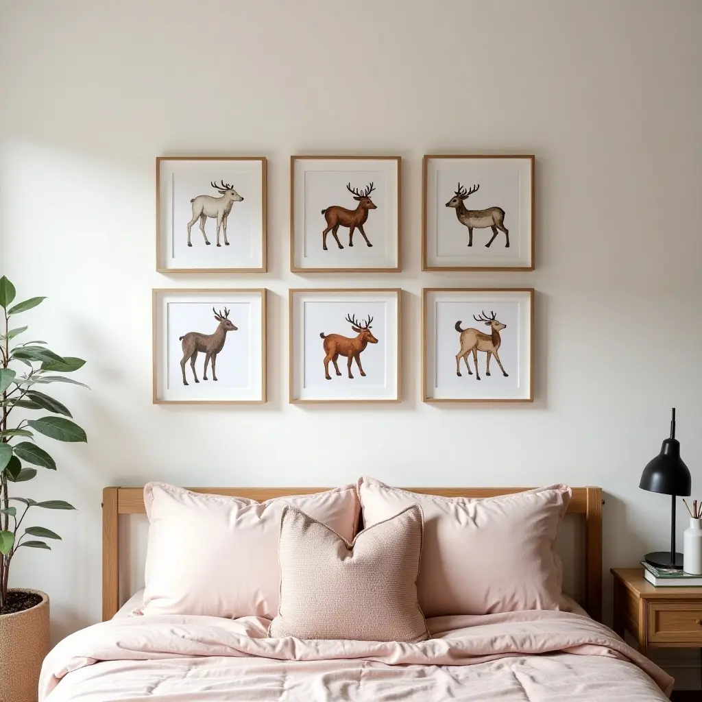 a photo of a seasonal gallery wall with changing decor for each holiday in a teen's creative bedroom