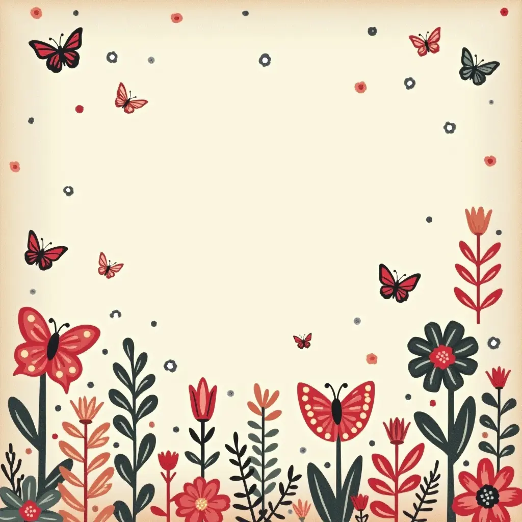 a photo of a charming garden-themed rug with flowers and butterflies for a nursery