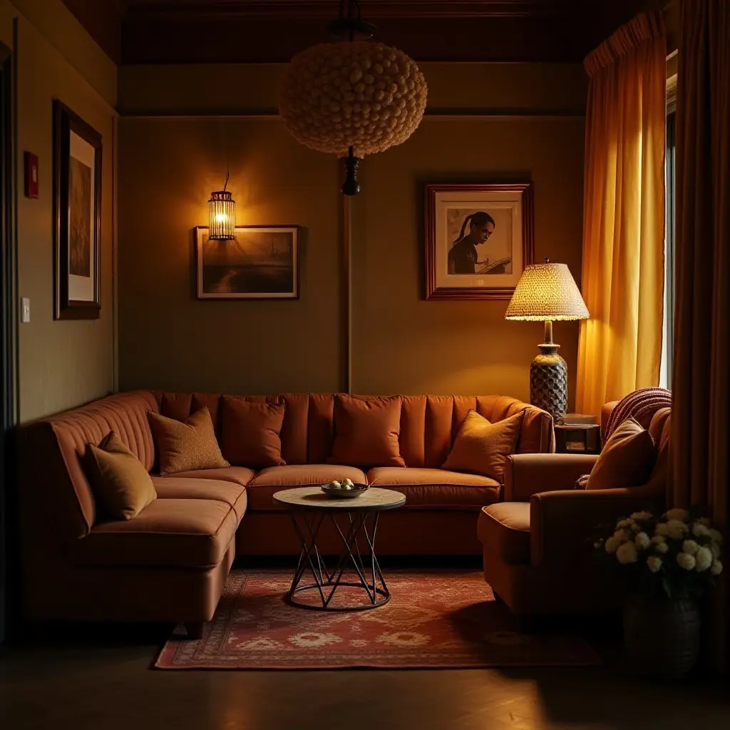 a photo of a cozy nook with a warm, inviting atmosphere