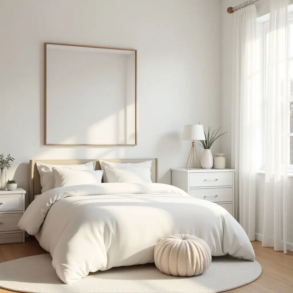 a photo of a bright and airy kids' bedroom with framed mirrors enhancing the light