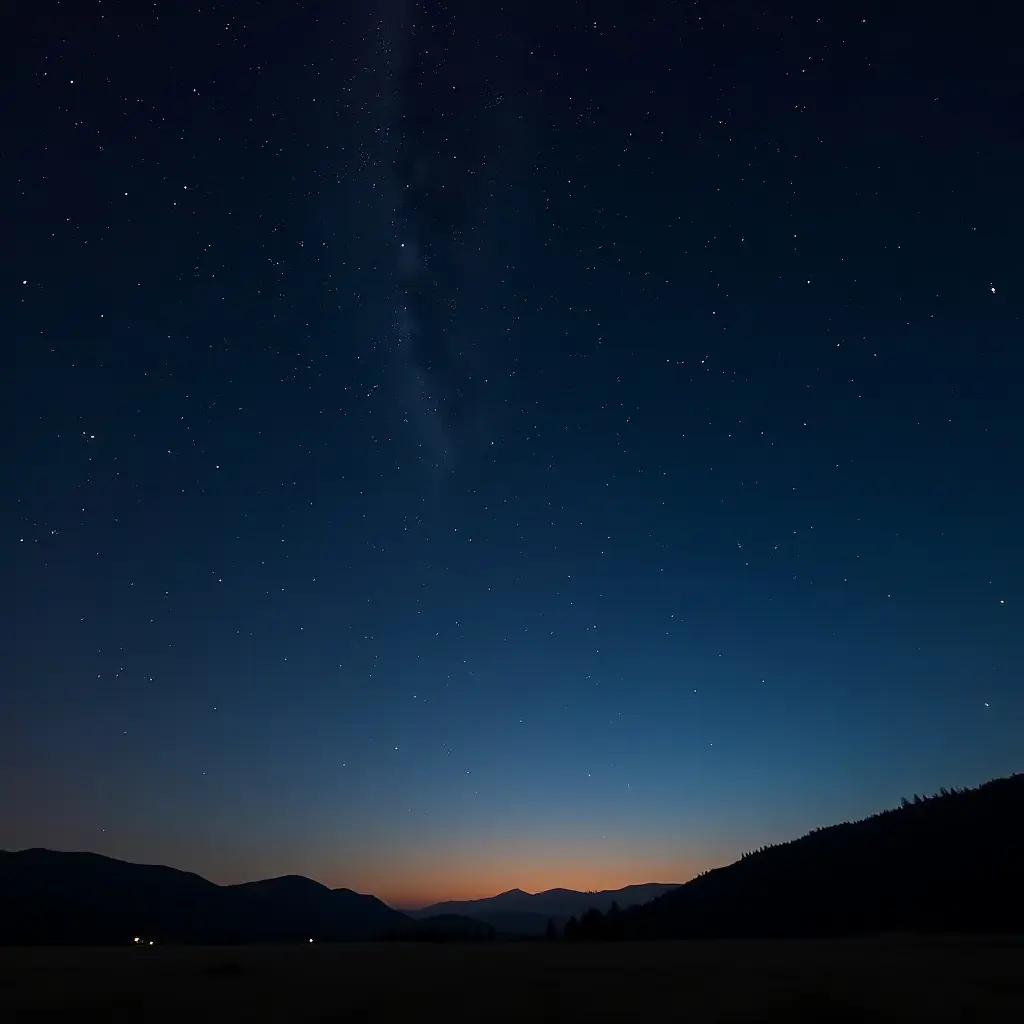 a photo of a starry night sky wall art with glowing stars