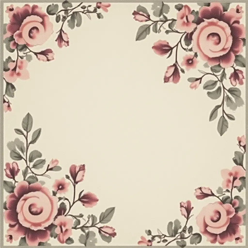 a photo of a vintage-inspired floral rug in muted tones for a nursery