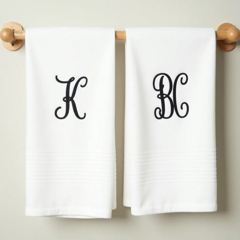 a photo of monogrammed towels adding a personal touch to decor