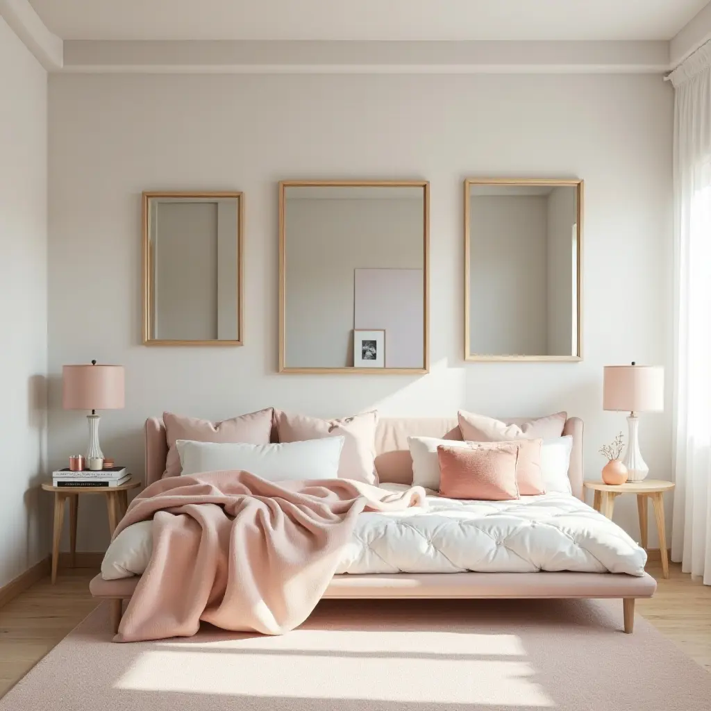 a photo of a creative children's bedroom with mirrors creating depth and brightness