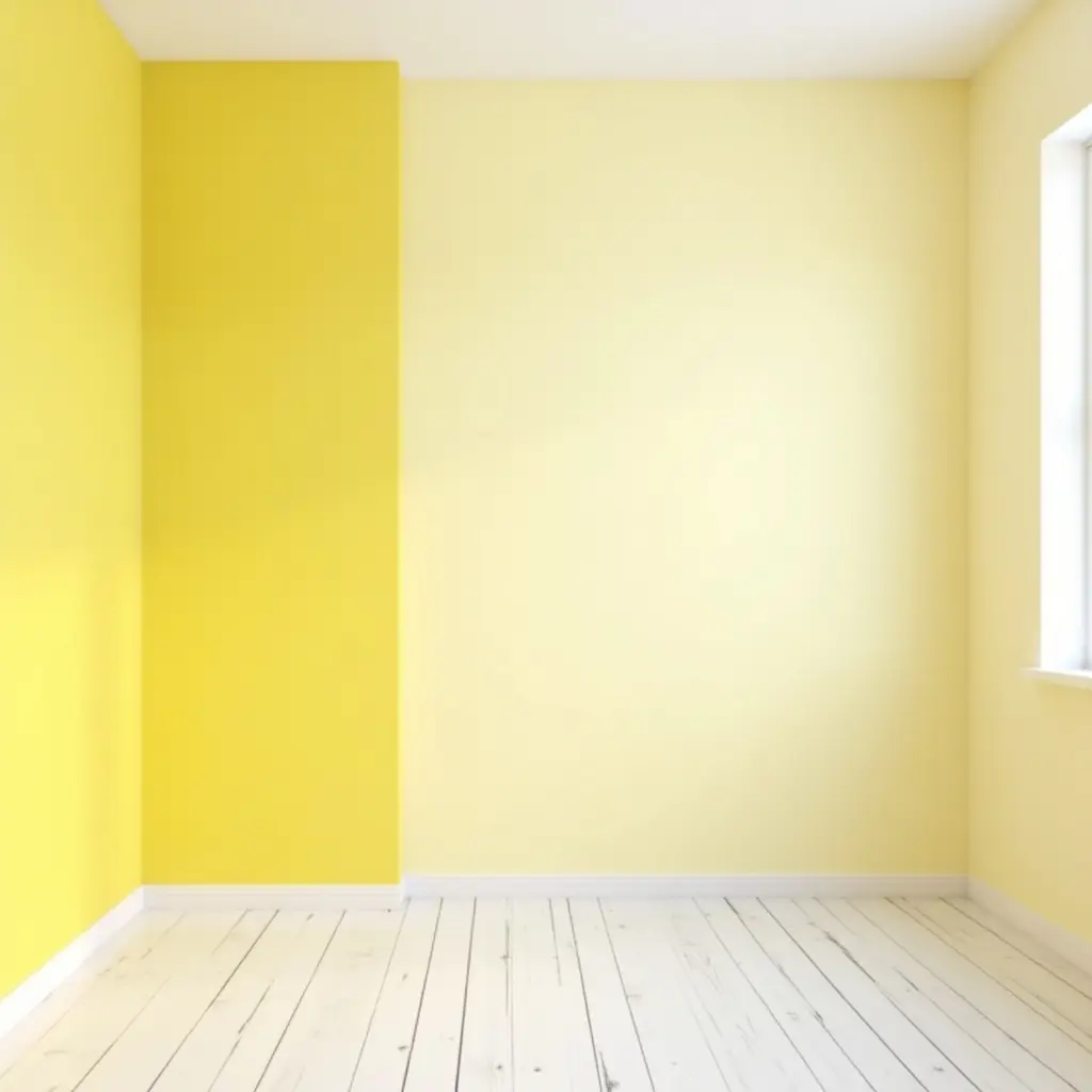 a photo of a cheerful yellow and white room for a teen