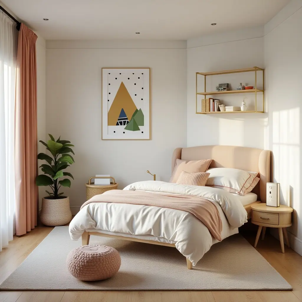a photo of a small kids' bedroom with themed decor