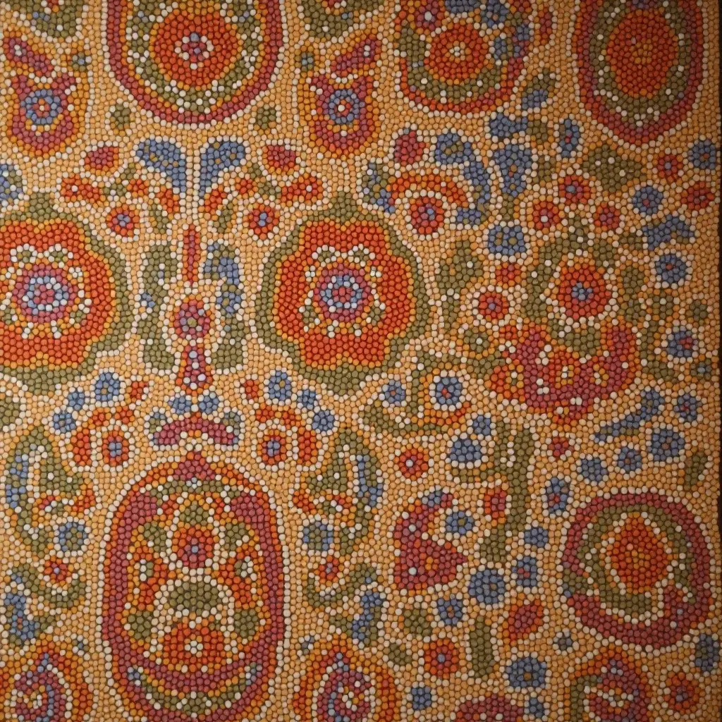 a photo of a bohemian tapestry featuring abstract patterns in earthy tones