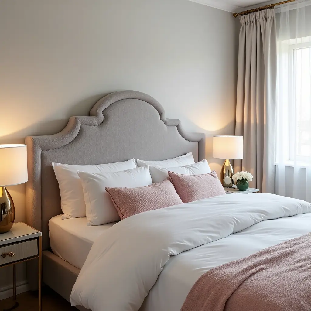 a photo of a custom-made headboard using fabric and foam in a teenager's bedroom