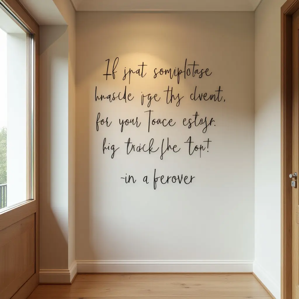 a photo of a corridor featuring a playful quote wall